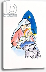Постер Мэттьюз Диана (совр) Madonna and Child with Lambs, 1996