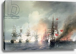 Постер Айвазовский Иван Russian-Turkish Sea Battle of Sinop on 18th November 1853, 1853