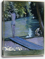 Постер Кайботт Гюстав (Gustave Caillebotte) Bather about to plunge into the River Lyerres