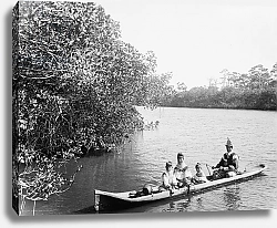 Постер Неизвестен Seminole Indian and family dugout canoe, Miami, Florida, c.1910-20