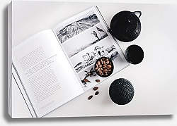 Постер Черный чайный набор с журналом
