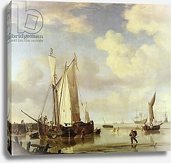 Постер Вельде Вильям Dutch Vessels Inshore and Men Bathing, 1661