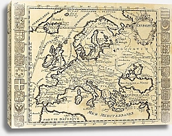 Постер Карта Европы. Начало XVIII века
