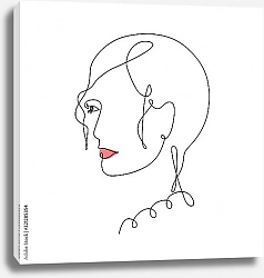 Постер Портрет девушки с красной помадой