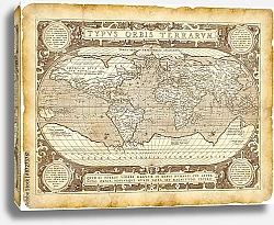 Постер Историческая карта мира на пергаменте