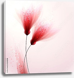 Постер Розовые цветы на розовом