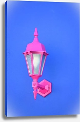 Постер Розовый фонарь на голубой стене