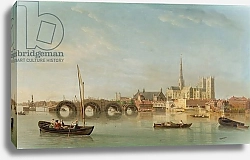 Постер Скотт Самуэль The Building of Westminster Bridge with an imaginary view of Westminster Abbey, c.1742