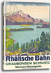 Постер Кардино Эмиль Poster advertising travel to Graubunden by the Swiss company 'Rhaetian Railway', 1916