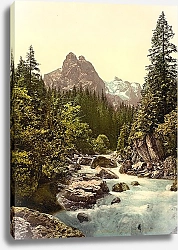 Постер Швейцария. Ущелье Розенлау, гора Веттерхорн
