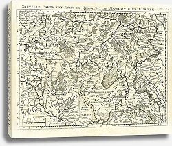 Постер Карта Великого московского княжества, европейская часть, север, 1710-1720 г. 1