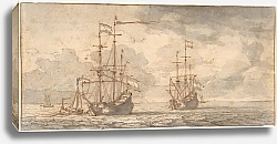 Постер Вельде Вильям Dutch Ships at Anchor