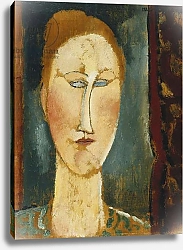 Постер Модильяни Амедео (Amedeo Modigliani) Head of a Woman with Red Hair; Tete de Femme aux Cheveux Rouges,