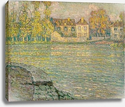 Постер Сиданер Анри Houses by the River at Sunset, Moret; Maisons sur la riviere au soleil couchant, Moret, 1918