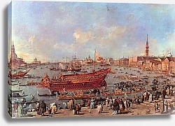 Постер Гварди Франческо (Francesco Guardi) Отплытие Бучентавр к Лидо