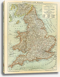 Постер Карта Англии и Уэльса