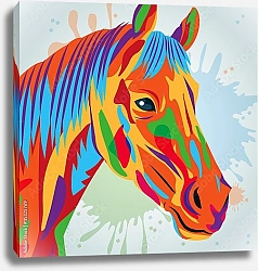 Постер Цветная лошадь, портрет