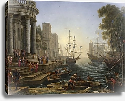 Постер Лоррен Клод (Claude Lorrain) Морской порт с причалившей Святой Урсулой