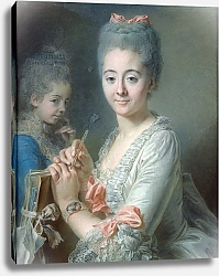 Постер Валаде Жан Madame Theodore Lacroix Drawing a Portrait of her Daughter, Suzanne Felicite