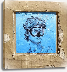 Постер Граффити в окне, Флоренция, Италия