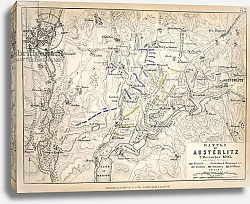 Постер Map of the Battle of Austerlitz, published by William Blackwood and Sons, Edinburgh & London, 1848