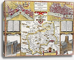 Постер Спид Джон Midle-sex described with the most famous cities of London and Westminster, 1611-12