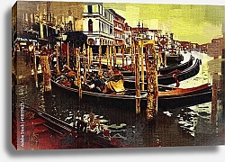 Постер Пристань с гондолами в Венеции