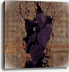 Постер Шиле Эгон (Egon Schiele) Стилизованные цветы на декоративном фоне, натюрморт
