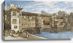 Постер Калло Вильям The Ponte Vecchio, Florence, 1877