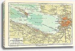 Постер Карта окрестностей Санкт-Петербурга, конец 19 в.