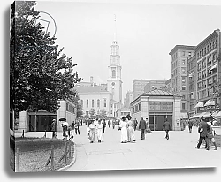 Постер Неизвестен Park Street Church and Tremont Street mall, Boston, Massachusetts, c.1906