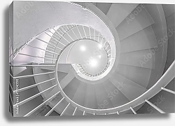 Постер Белая спиральная лестница