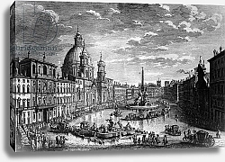 Постер Вази Джузеппе View of the Piazza Navona during the Ferragosto holiday, 1752