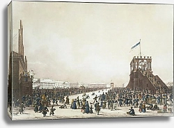 Постер Беггров Карл Масленичное гуляние с катанием с гор на Царском лугу в Санкт-Петербурге