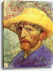 Постер Ван Гог Винсент (Vincent Van Gogh) Автопортрет с соломенной шляпой 3