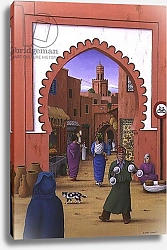 Постер Смарт Ларри (совр) Street Scene in Marrakesh, 1992