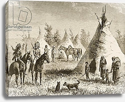 Постер Мэннинг Самуэль (грав) A Sioux Village, c.1880
