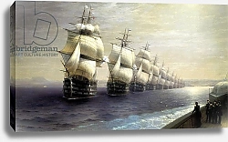 Постер Айвазовский Иван Parade of the Black Sea Fleet in 1849, 1886