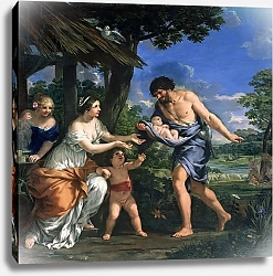 Постер Кортона Пьетро Faustulus entrusting Romulus and Remus to his wife Acca Larentia, c.1643