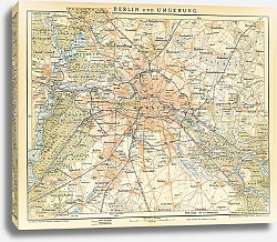Постер Карта Берлина и окрестностей