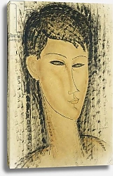 Постер Модильяни Амедео (Amedeo Modigliani) Head of a Young Women; Tete de Jeune Femme, 1914