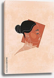 Постер Африканская женщина на бежевом фоне
