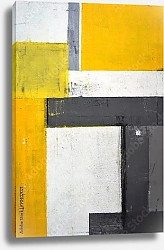 Постер Серо-бело-жёлтая геометрическая абстракция