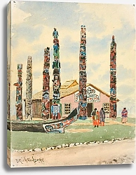 Постер Ричардсон Теодор Alaska Building With Totems At St. Louis Exposition