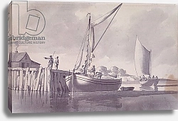 Постер Андресон Уильям Sailing Barges Approaching a Wharf