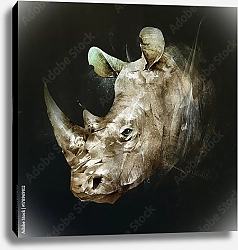 Постер Иллюстрация головы носорога