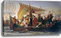 Постер Синьоль Эмиль The Crossing of the Bosphorus by Godfrey of Bouillon and his Brother, Baldwin, in 1097, 1854
