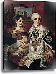 Постер Боровиковский Владимир Портрет графа Григория Григорьевича Кушелева с детьми. 1801
