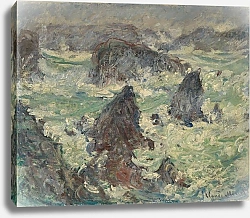 Постер Моне Клод (Claude Monet) Temp?te sur les C?tes de Belle-?le