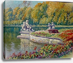 Постер Богданов-Бельский Николай Озеро и сады со статуями